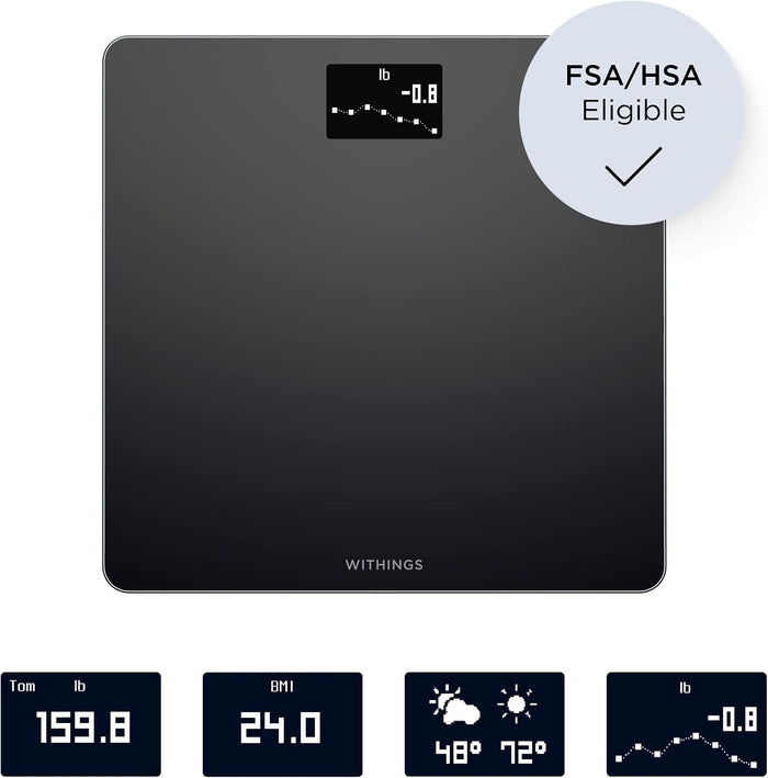 Withings Body Digital Wi-Fi Smart Scale, Black - WBS06-BLACK-ALL-INTER-Single - LL Medico