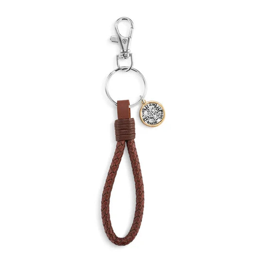 Wrapped In Prayer Keychain Silver