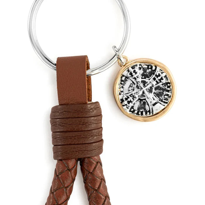 Wrapped In Prayer Keychain Silver