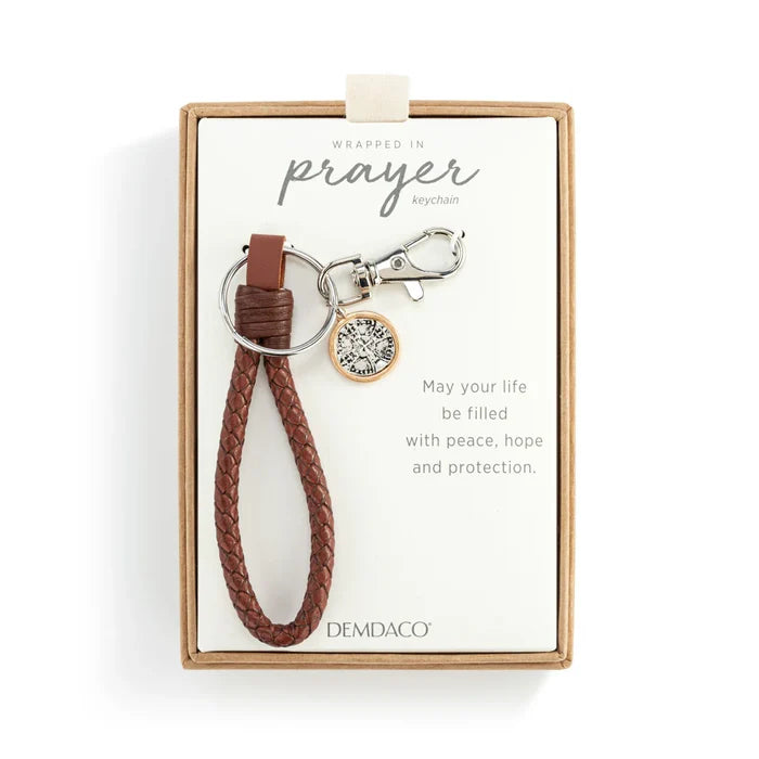 Wrapped In Prayer Keychain Silver