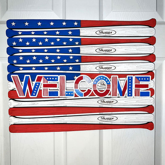 XL Baseball Bat Flag Welcome Sign