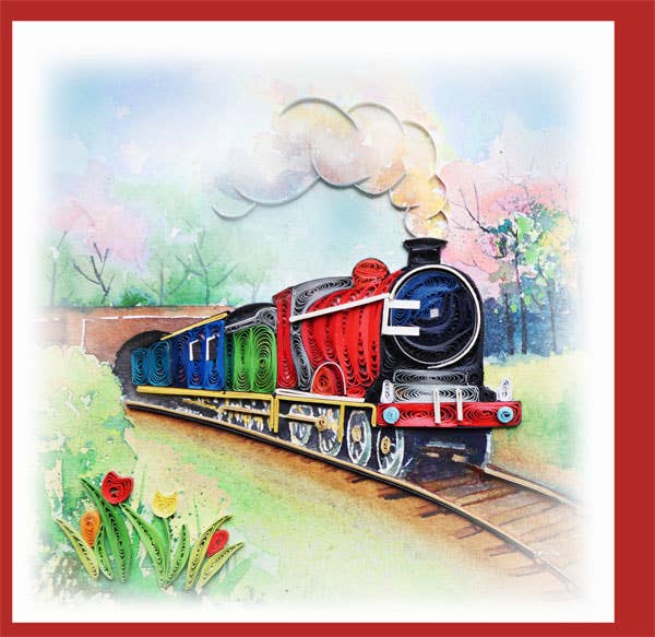 YoderDo Quilling Greeting Cards - Train Quilling card, everyday card, greeting card EV-14