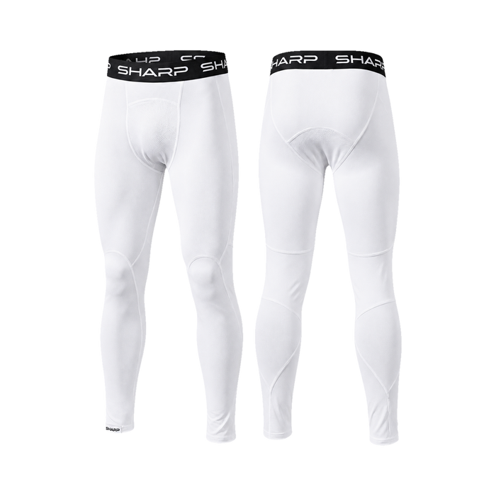 Youth Full Leg Compression Pants - White