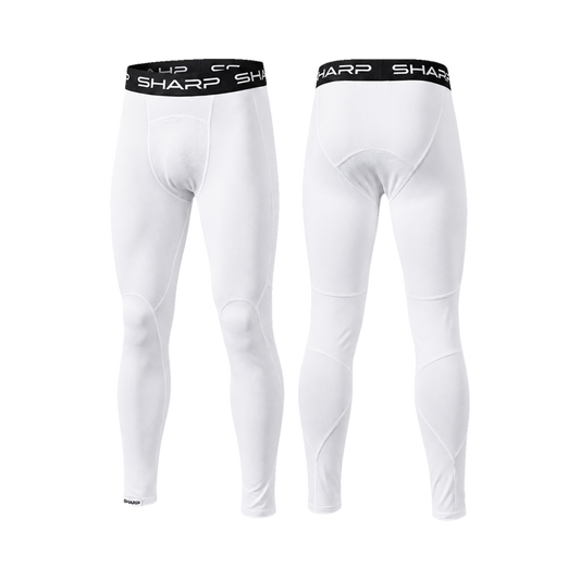 Youth Full Leg Compression Pants - White