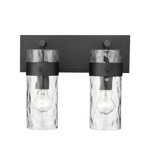 Wall Sconce / Vanity Z-Lite 3035-2V-MB Fontaine 2 Light Vanity Matte Black Z-Lite