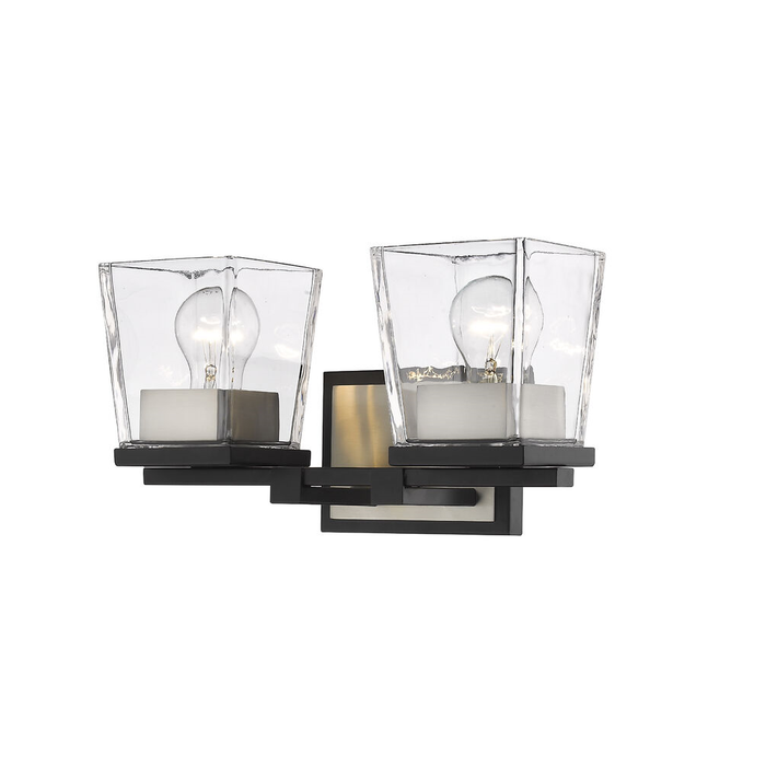 Wall Sconce / Vanity Z-Lite 475-2V-MB-BN Bleeker Street 2 Light Vanity Matte Black & Brushed Nickel Z-Lite