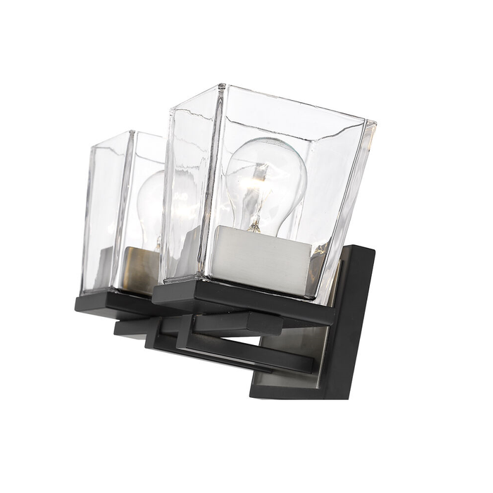 Wall Sconce / Vanity Z-Lite 475-2V-MB-BN Bleeker Street 2 Light Vanity Matte Black & Brushed Nickel Z-Lite