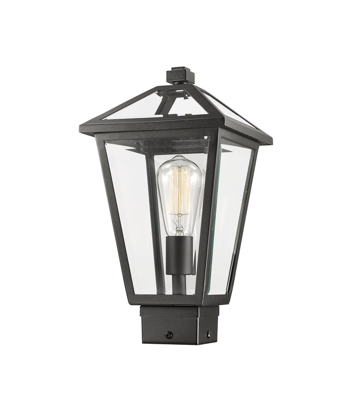 Outdoor Post Mount Fixture Z-Lite 579PHMS-BK Black Talbot 1 Light Outdoor Post Mount Fixture Z-Lite