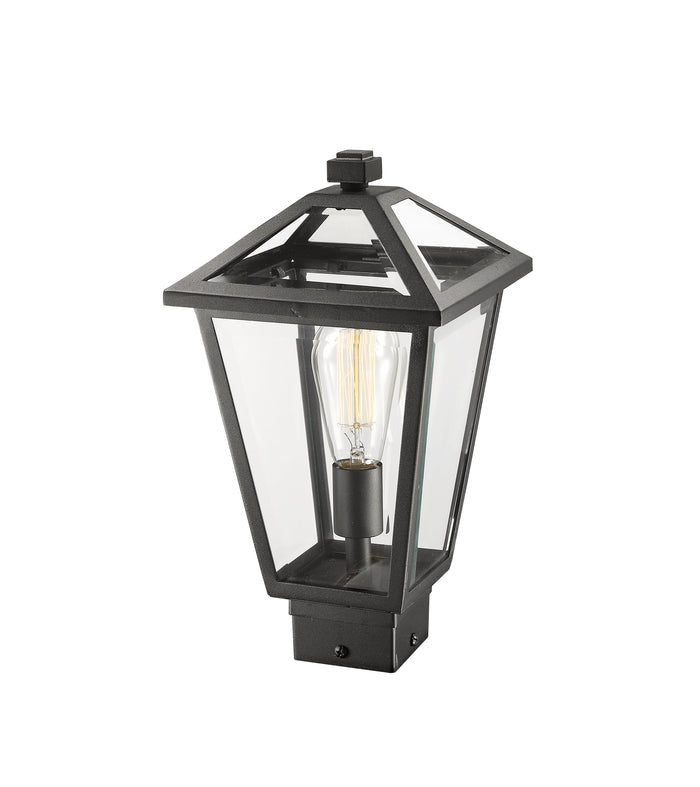 Outdoor Post Mount Fixture Z-Lite 579PHMS-BK Black Talbot 1 Light Outdoor Post Mount Fixture Z-Lite
