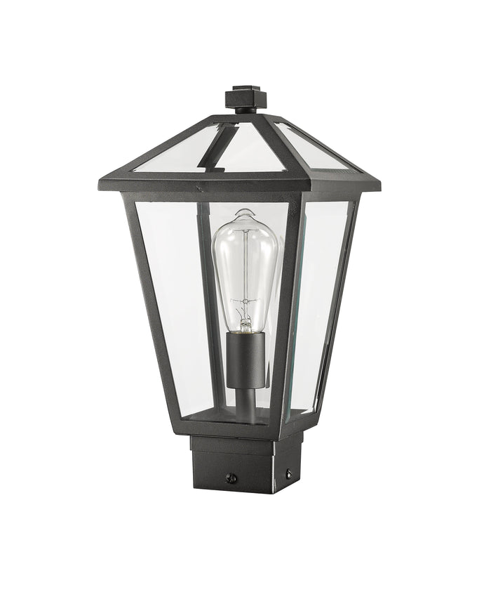 Outdoor Post Mount Fixture Z-Lite 579PHMS-BK Black Talbot 1 Light Outdoor Post Mount Fixture Z-Lite