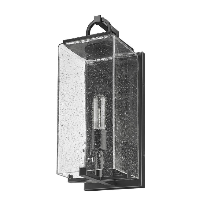 Outdoor Wall Light Z-Lite 592M-BK Sana Black Seedy Glass Outdoor Wall Sconce Z-Lite