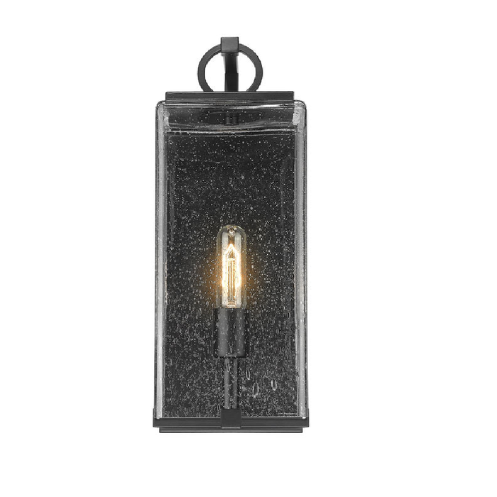Outdoor Wall Light Z-Lite 592M-BK Sana Black Seedy Glass Outdoor Wall Sconce Z-Lite