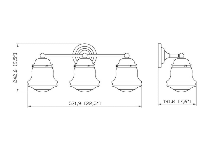 Wall Sconce / Vanity Z-Lite 736-3V-BN Vaughn Brushed Nickel - 3 Light Vanity Z-Lite